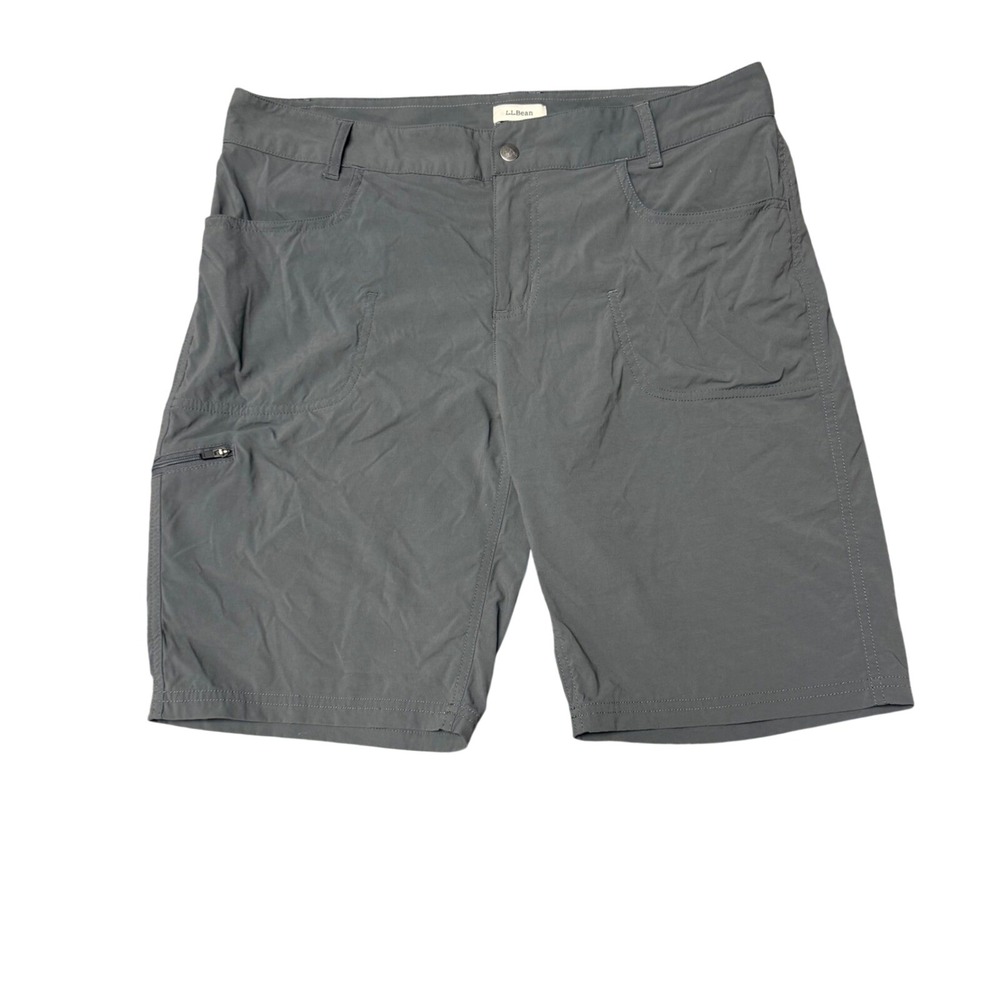 L.L.Bean Vista Trekking Shorts Womens 12 Gray Hiking Trail Travel Nylon Stretch